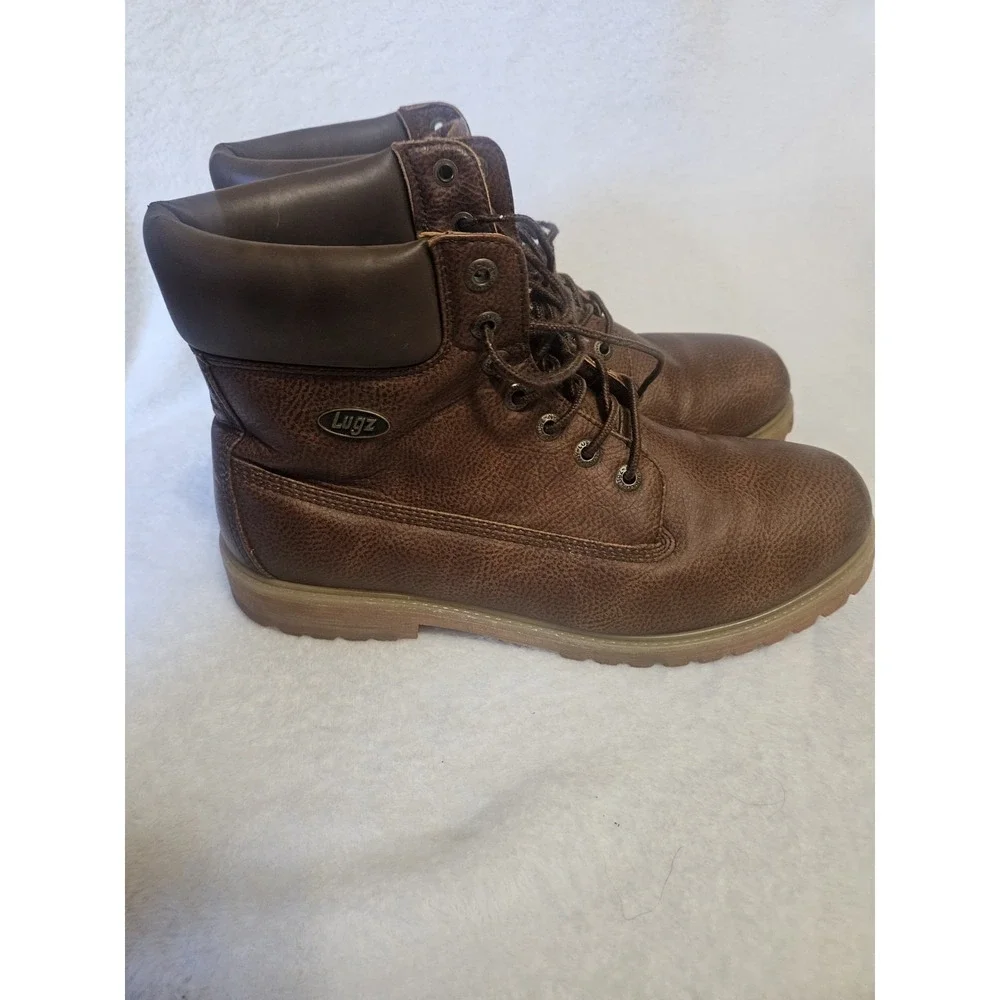 Lugz Convoy Men Water Resistant Brown Work Ankle Boots MCONWRGV-2535 Size 12